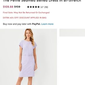 Ann Taylor belted dress size 6p